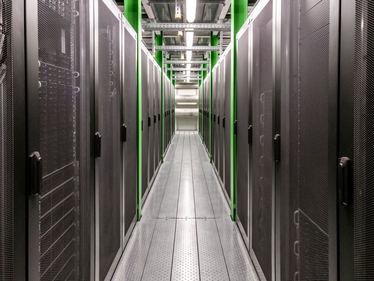 Professional server room and data center